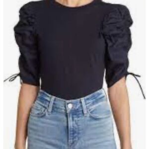 Frame Shirred Sleave Cotton Shirt